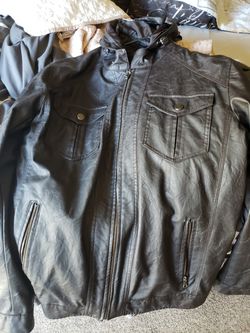 INC faux leather jacket