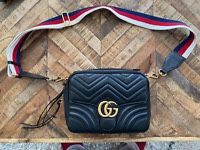 к" Gucci Shoulder Bag GG Marmont 498100 Leather Women s Black Gold Hardware GUCCI