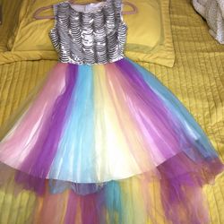 Rainbow 🌈 Sequin Dress For Girls Size 12.. Good Conditions Used Once 