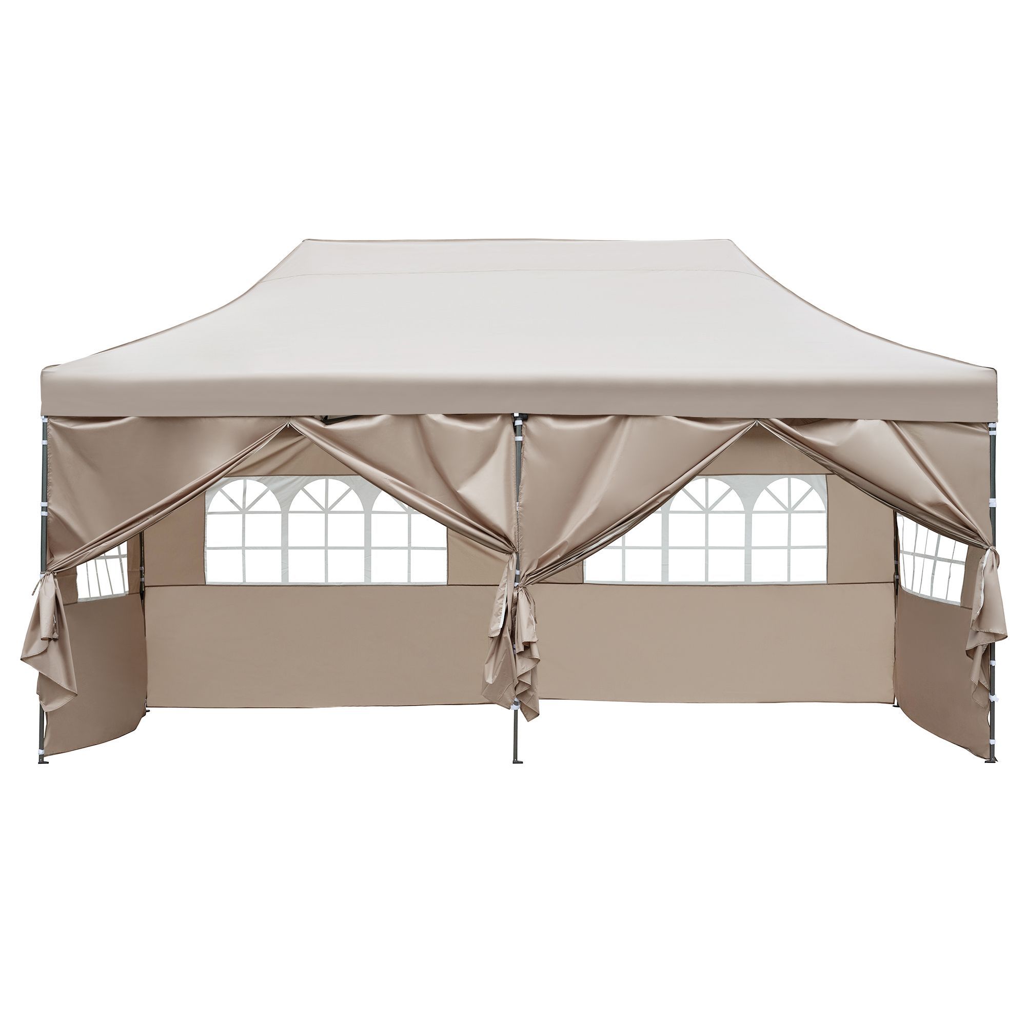 TREXM 10x20 Pop Up Canopy Tent with 6 Sidewalls, Heavy Duty Party Tent, UV and Waterproof Protection, 3 Height Adjustable Outdoor Canopy Tent with Rol Camping & Hiking