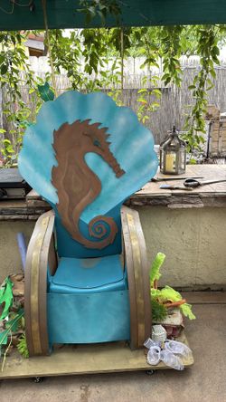 Mermaid seahorse party decor throne ocean themed party sea chair