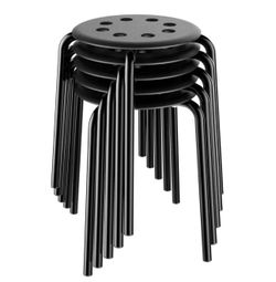 17.3 Inch Plastic Stack Stools Black   591331