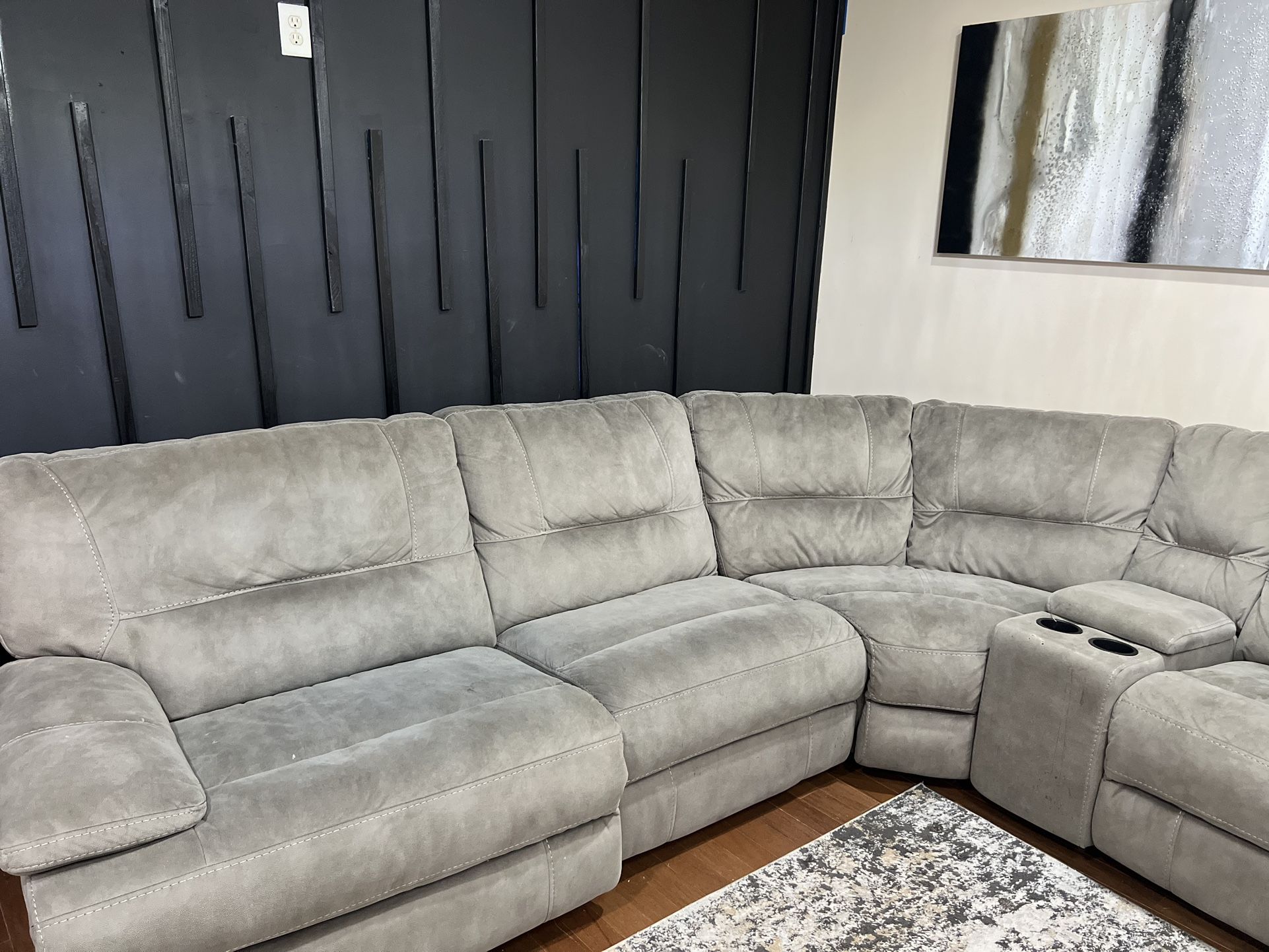 Large Suede Sectional 