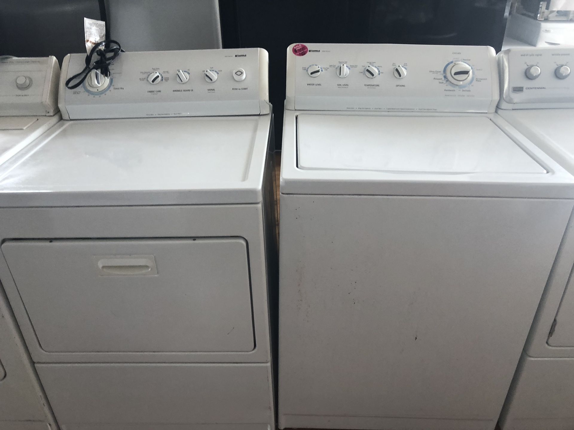 Kenmore Elite top load washer and gas dryer set