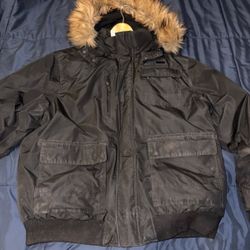 Rocawear Men's Big Hooded Bomber Jacket Black 3x 