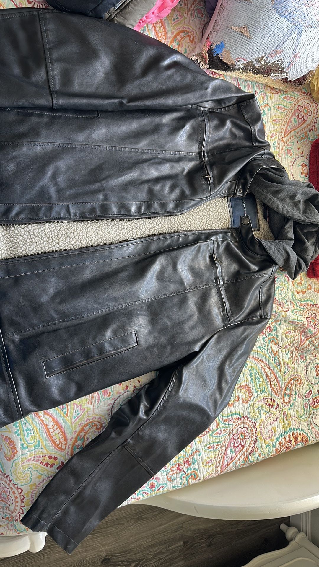 Leather Jacket With Hood