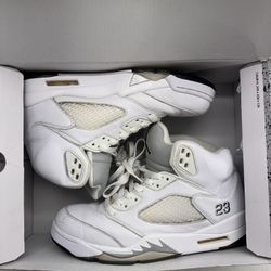 Nike Air Jordan 5 Retro 'Metallic White' 2015 size men’s 9