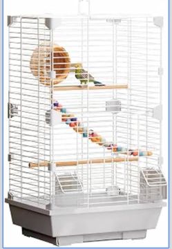 Basic Bird Cage, 24.8inch Parrot Cage (24.8" x 14.6" x 11"),Bird Cage with 1 Ladder, 1 Horizontal Bar, 2 Feeders, and 1 Bird Nest AS-IS