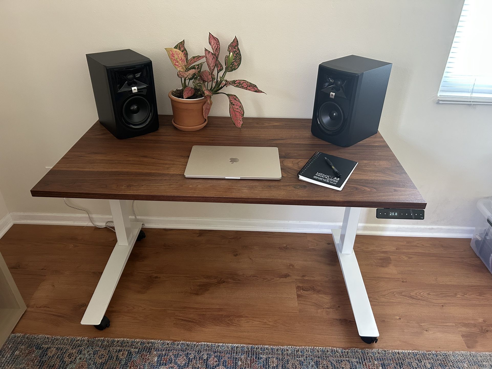 Solid Walnut Wood Electric Standing Desk - Jarvis Fully