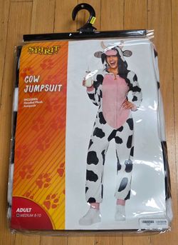 Spirit Cow Jumpsuit Costume Adult Medium