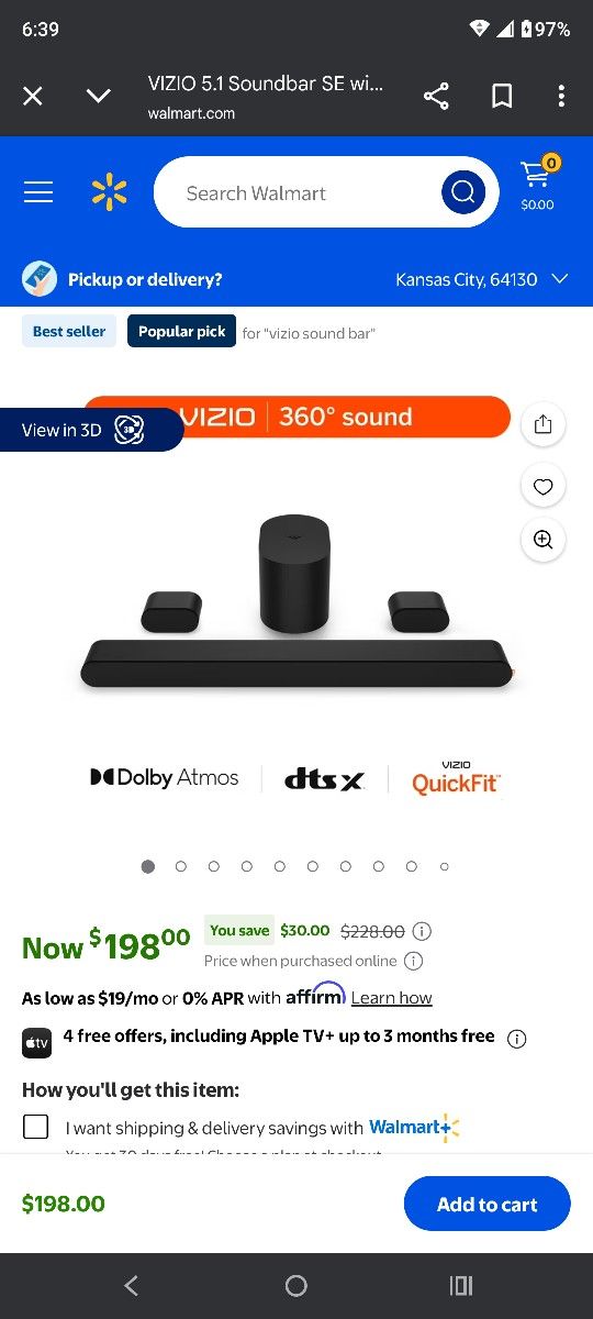 Vizio 5.1 Bluetooth Sound Bar System Surround