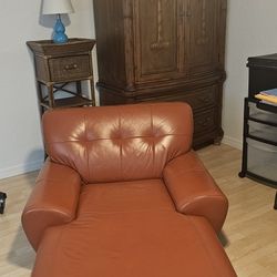 Leather Chaise Lounge Chair 