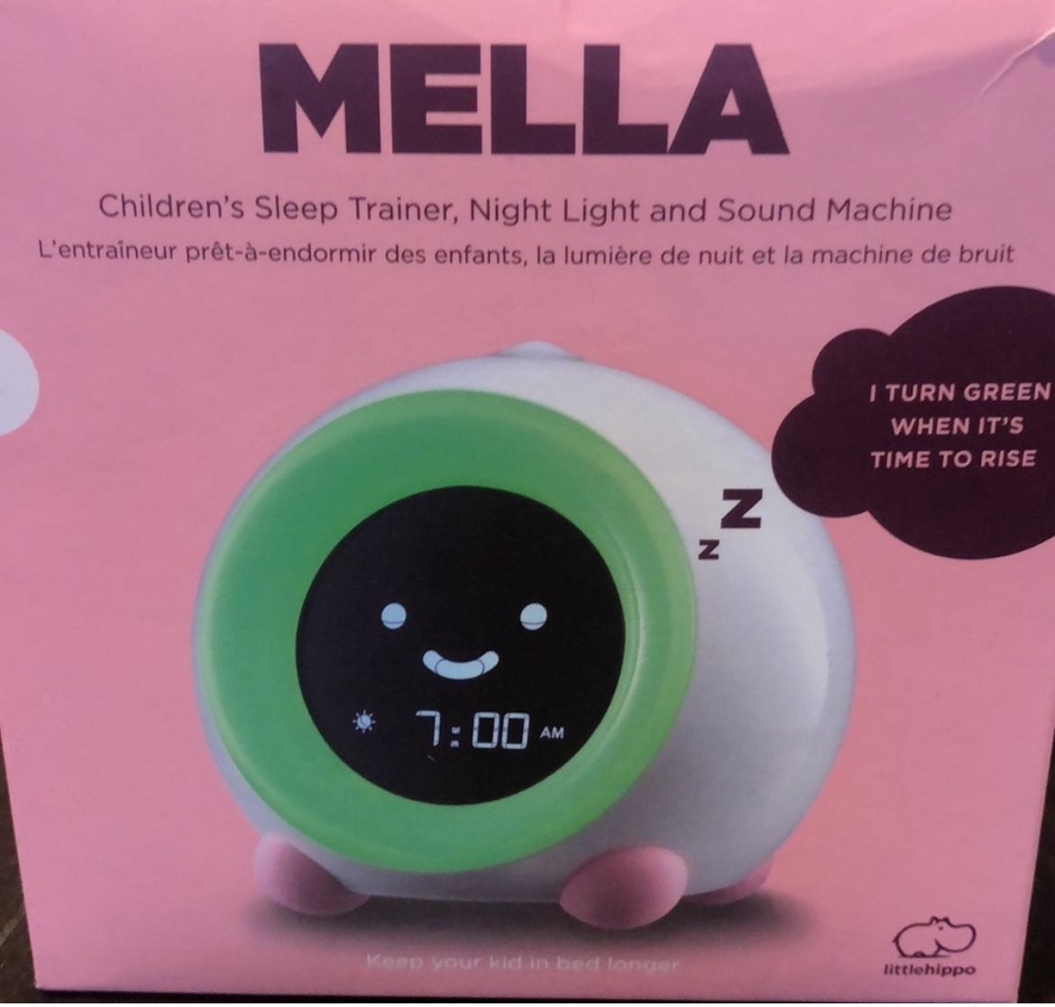 Mella Children's Sleep Trainer, Night Light and Sound Machine