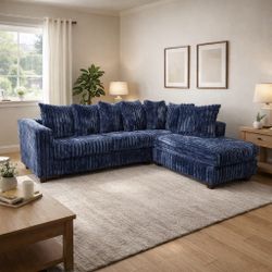 ✨ ROYALTY TREATMENT AWAITS YOU! ✨  🏆 Your Dream Sectional Is Here — Luxurious, Comfy & Affordable!  🛋️ Meet the Blue Corduroy Cloud Sectional — you