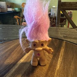 Vintage Treasure Troll Doll, Small Light Pink Hair