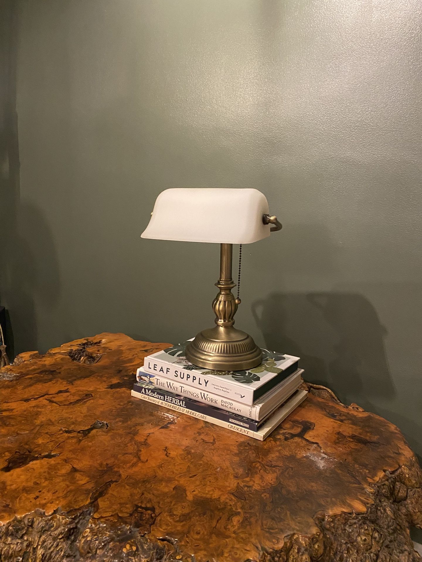 Vintage Bronze Bankers Lamp