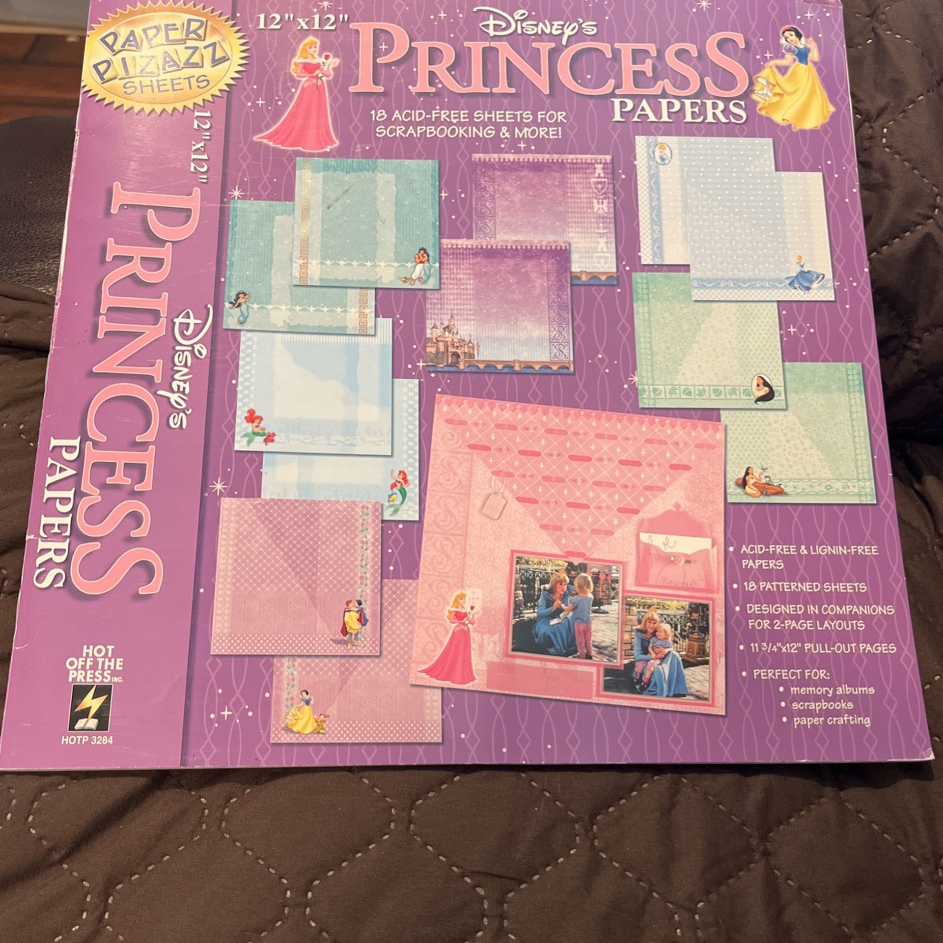 15 Sheet Of Disney Princess Scrapbook Paper