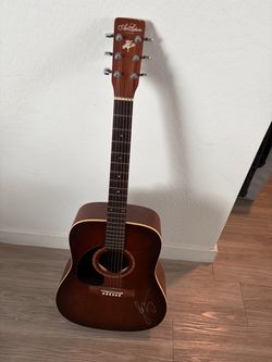 Art & Lutherie Canada Left Handed Acoustic Guitar signed by Luke Bryan