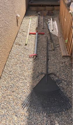 Garden Tool Lot – Rake, Shovels, and More