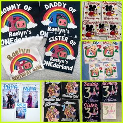 Birthday Party T-shirt’s / Camisas / Playeras Personalizadas Para Cumpleaños 