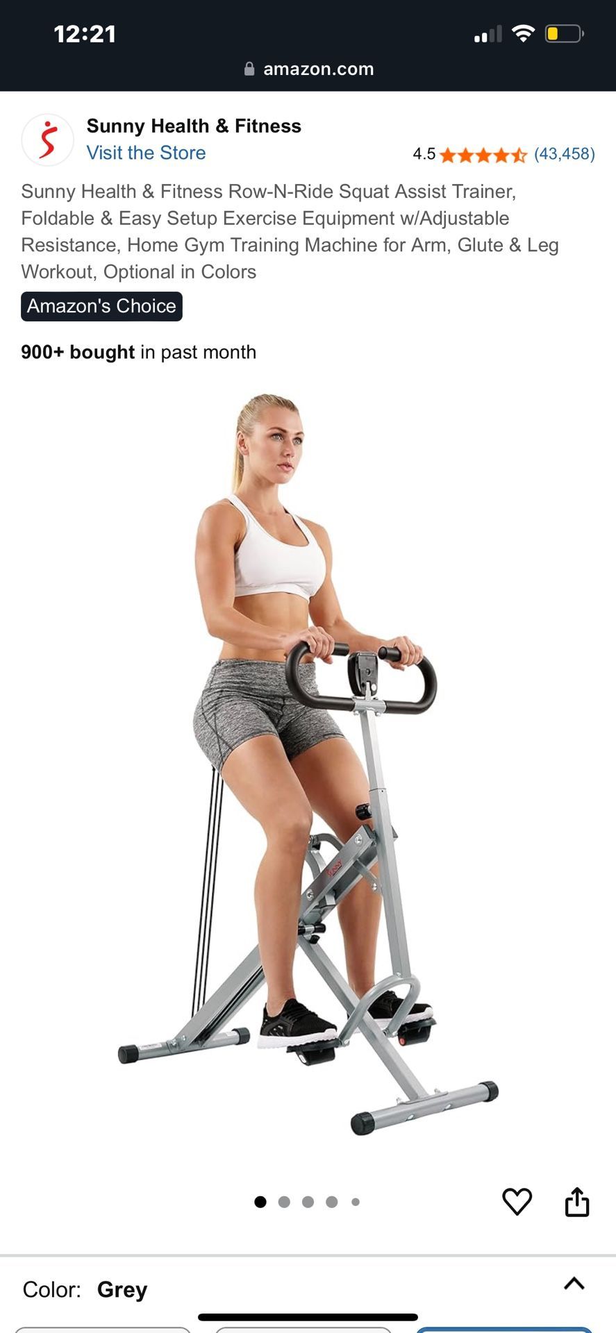 Sunny Health & Fitness Row-N-Ride Squat Assist Trainer