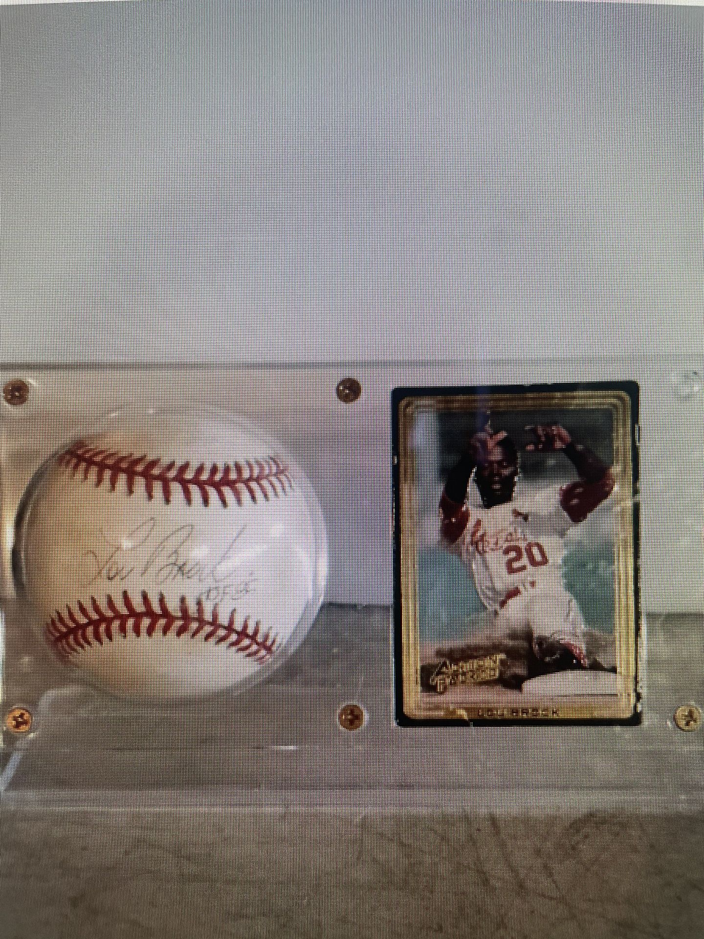Lou Brock Signed Baseball With Stats Cards