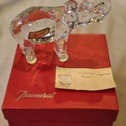 Vintage Baccarat France Crystal Elephant Figurine