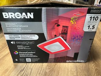 Broan Chroma Comfort 1.5 Sone 110-CFM Decorative Lighted Bluetooth Bathroom Fan