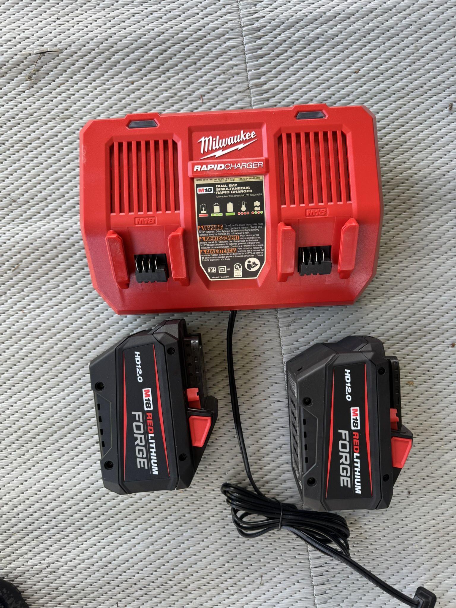 2 m18 forge 12.0 batteries & charger
