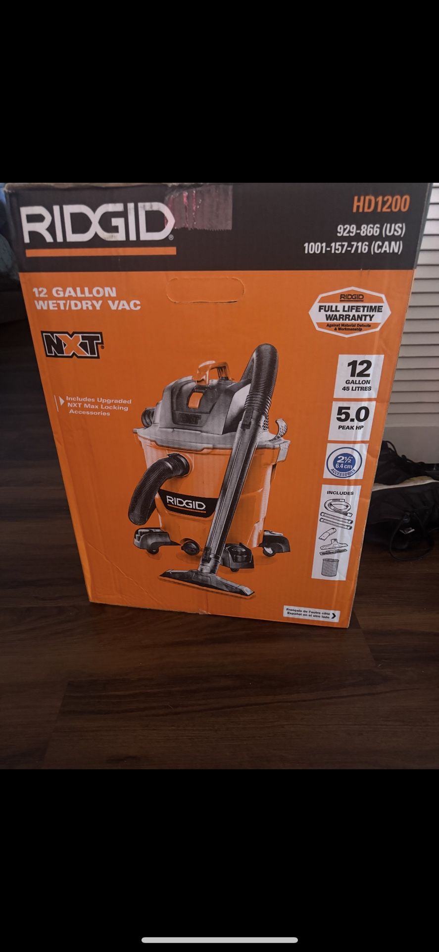 Ridgid 12 Gallon Wet/dry Vacuum