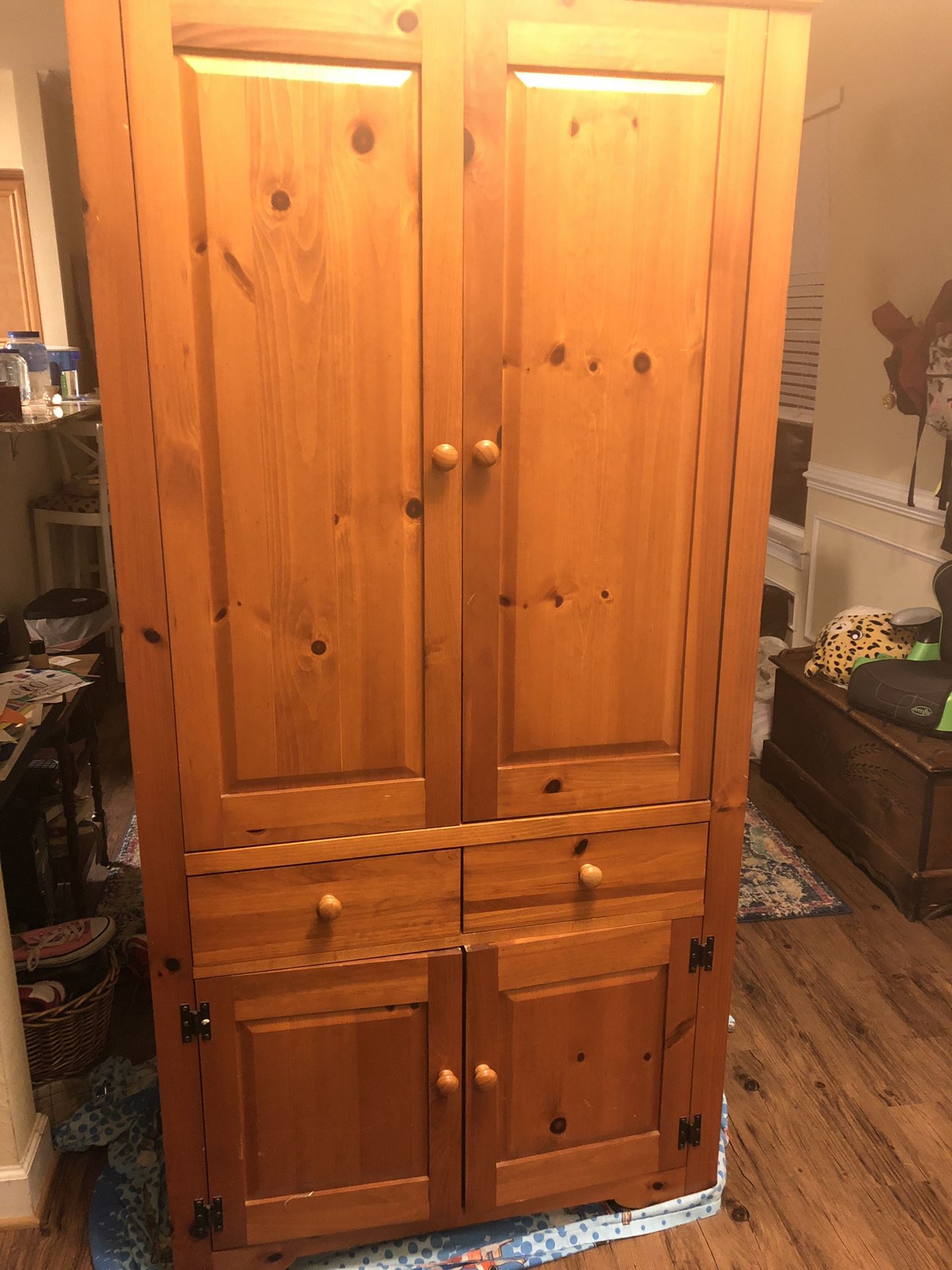 Solid wood armoire/ TV stand