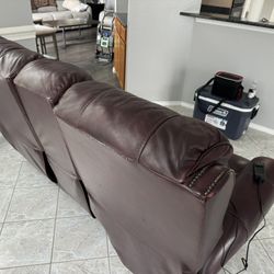 Real Genuine Leather Electric Reclining Sofa