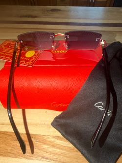 C Décor Inspired Rimless Shades – Purple Gradient Lenses, Case + Pouch