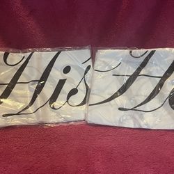 His AND Hers Pillow Case Pillowcase Set NEW in Packages!