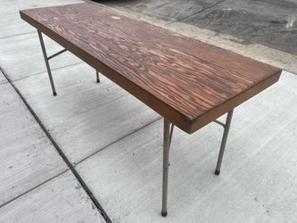 6 Ft Folding Vtg Wood table 24”D, Mesa plegable de madera 🚚 extra