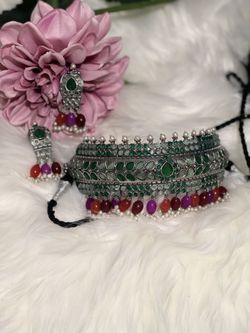 Beautiful Antique Indian Choker Necklace 