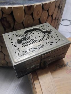 Antique Brass Vanity Box