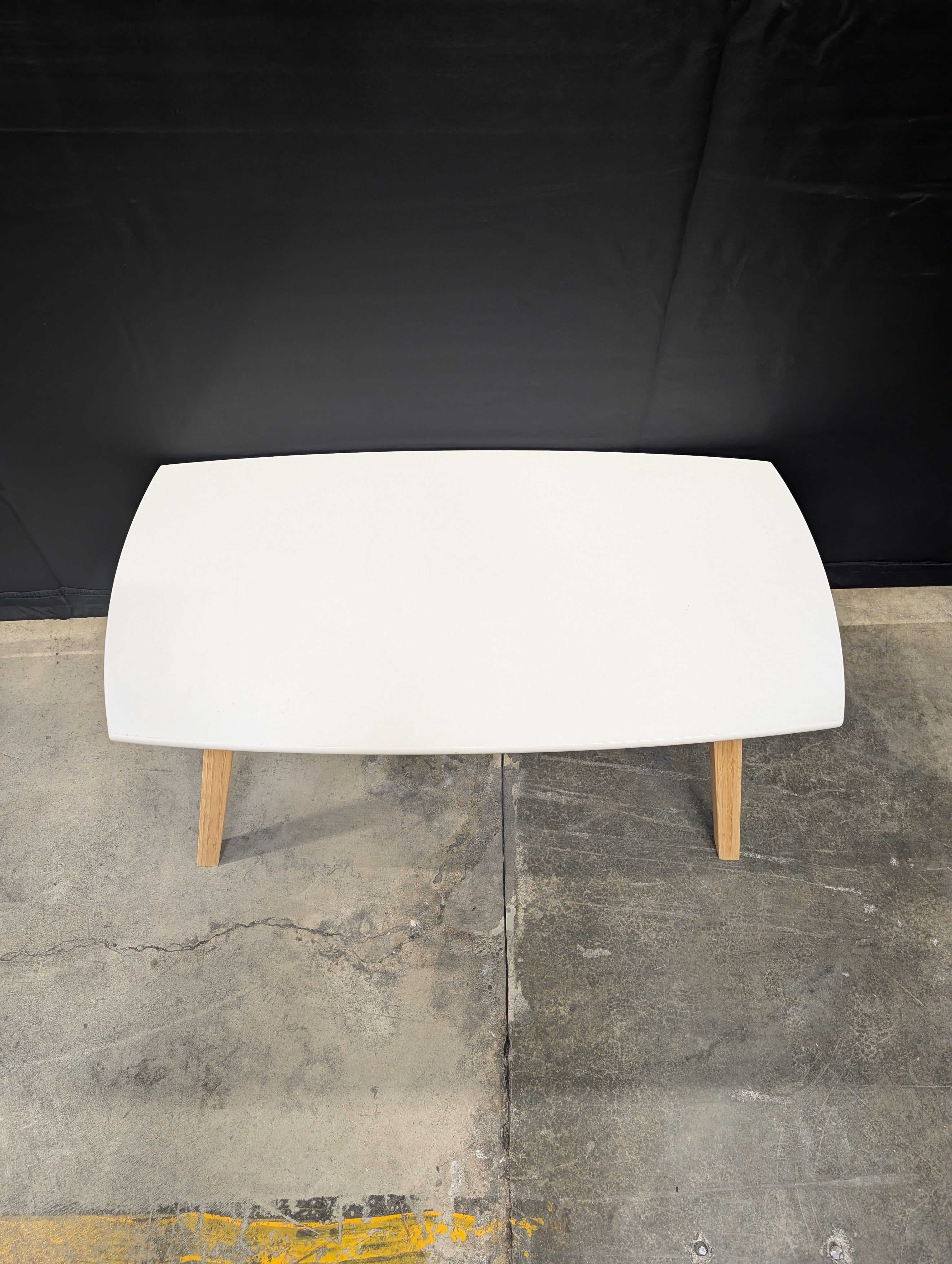 Modern White Top Natural Wood Accent Table