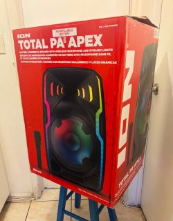 ION Total PA Apex High-Power Bluetooth Speaker System – 500W Dynamic Sound w/ Mic & LED Lighting
