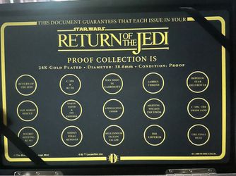 24 K Gold Plated Proof Star Wars Return of the Jedi Collection