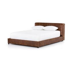 King Size West Elm Leather Bed $300.00