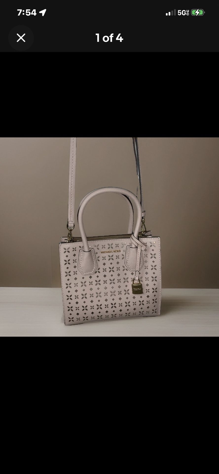 Michael Kors Mercer Extra Small Leather Crossbody-Blush pink