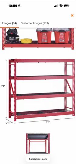 Heavy Duty Husky Storage Rack - 77"W x 72"H x 24"D