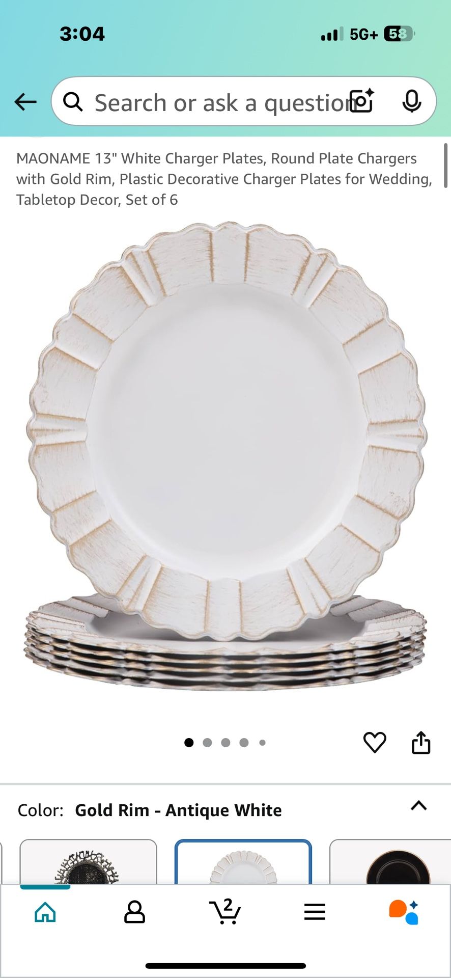 6 Pcs Plates With Gold Rim