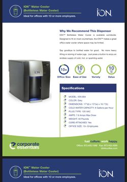 Ion 904 Bottles Water Cooler