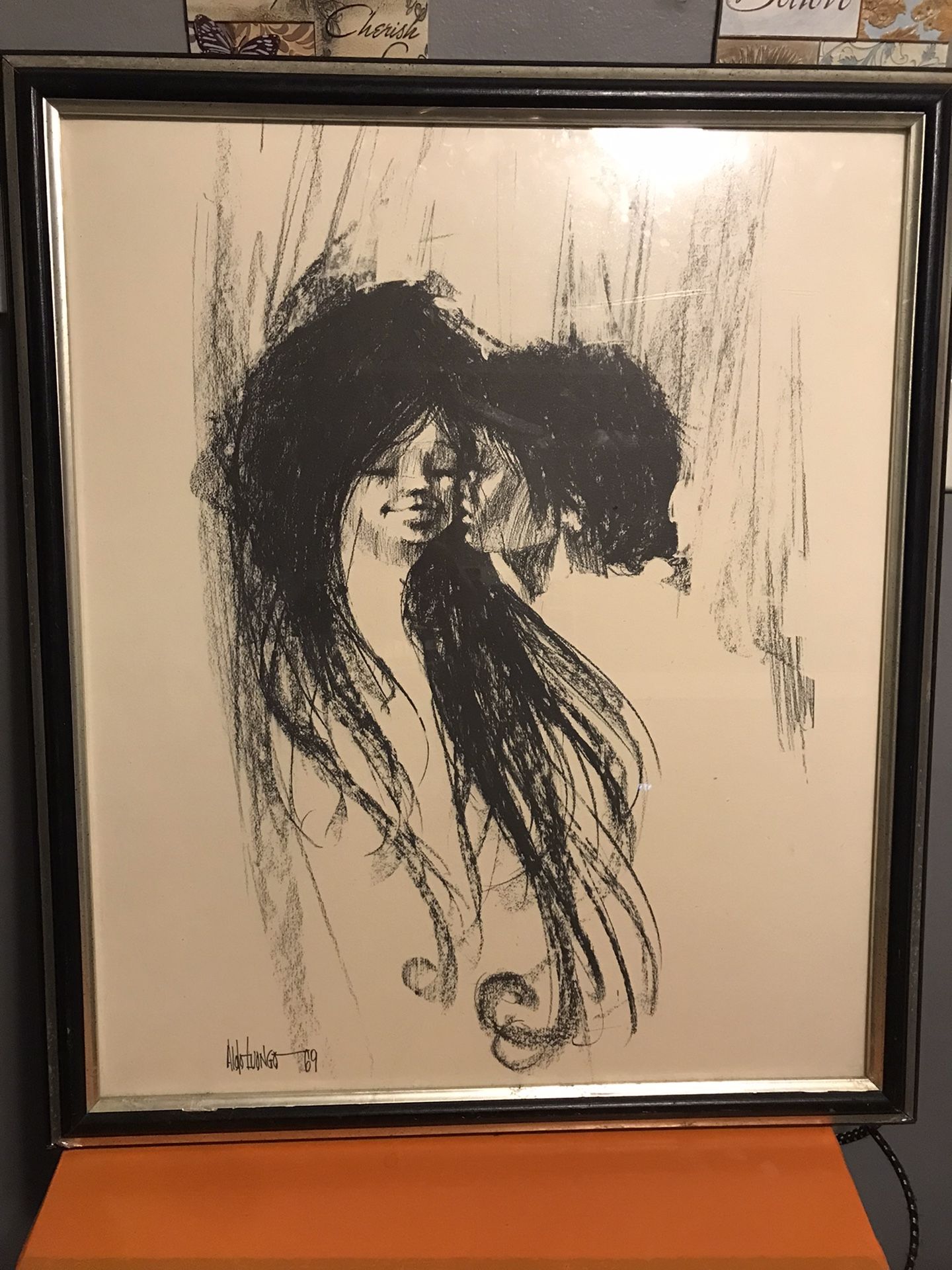 Aldo Luongo 1969 “first Kiss” Original Frame Lithograph Print