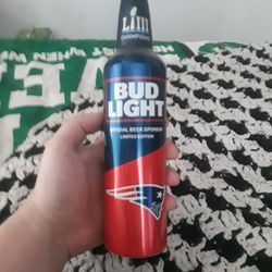 Unopened Bud Light Limited Edition Patriots Bottle  Not Opened Brand New Had In Pat's Collecion In Man Cave 