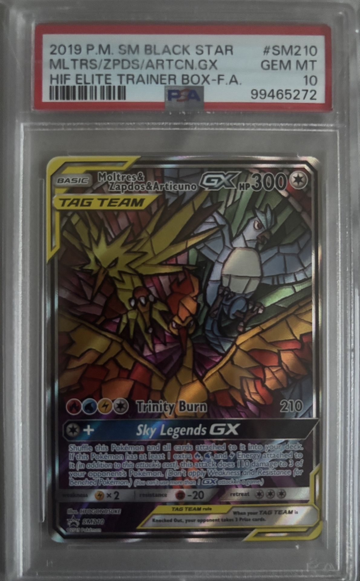2019 Black Star Moltres Zapdos Articuno PSA 10