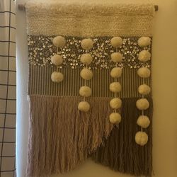 Pottery Barn / West Elm Blush Woven Tapestry Wall Decor