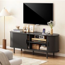 55inch Modern Wood TV Stand with Storage and Shelves